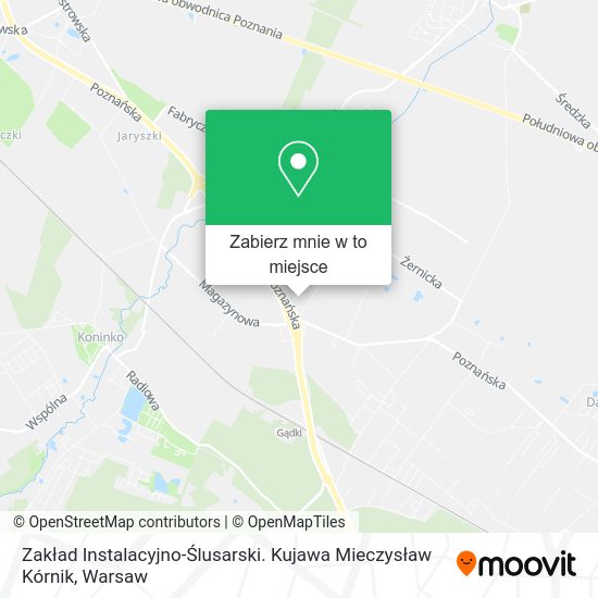 Mapa Zakład Instalacyjno-Ślusarski. Kujawa Mieczysław Kórnik