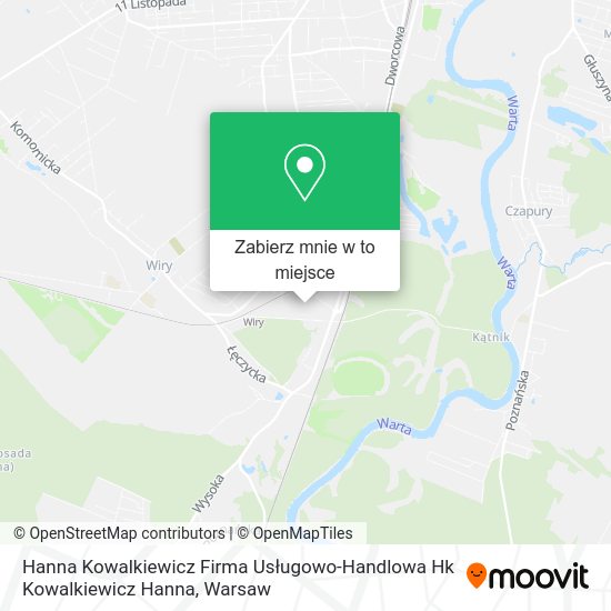 Mapa Hanna Kowalkiewicz Firma Usługowo-Handlowa Hk Kowalkiewicz Hanna