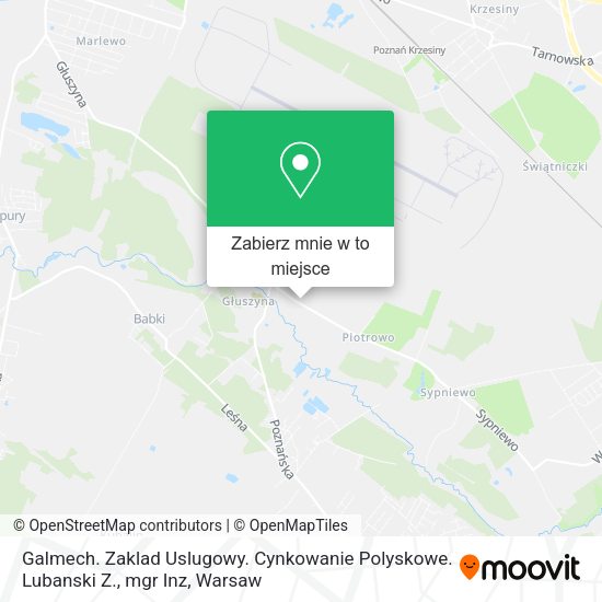 Mapa Galmech. Zaklad Uslugowy. Cynkowanie Polyskowe. Lubanski Z., mgr Inz