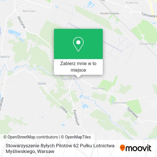 Mapa Stowarzyszenie Byłych Pilotów 62 Pułku Lotnictwa Myśliwskiego