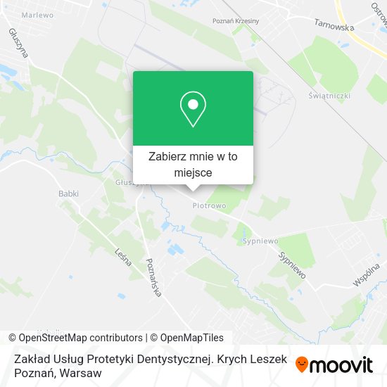 Mapa Zakład Usług Protetyki Dentystycznej. Krych Leszek Poznań