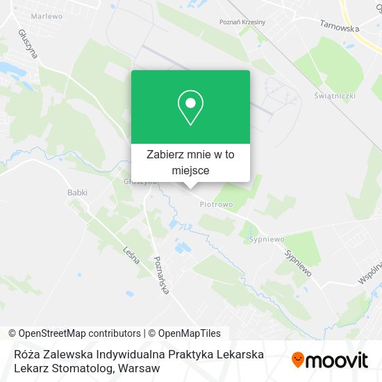 Mapa Róża Zalewska Indywidualna Praktyka Lekarska Lekarz Stomatolog