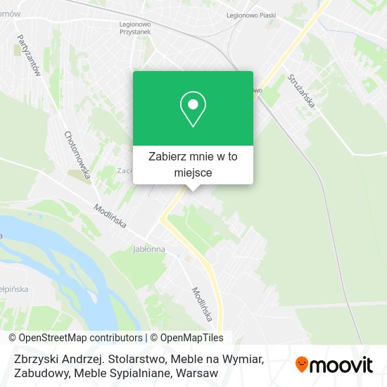 Mapa Zbrzyski Andrzej. Stolarstwo, Meble na Wymiar, Zabudowy, Meble Sypialniane