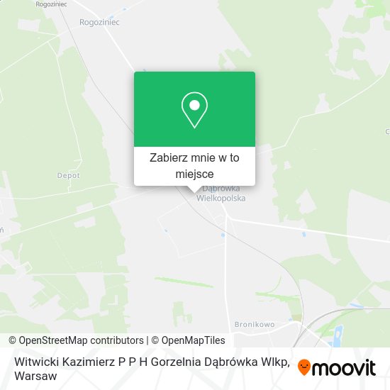 Mapa Witwicki Kazimierz P P H Gorzelnia Dąbrówka Wlkp