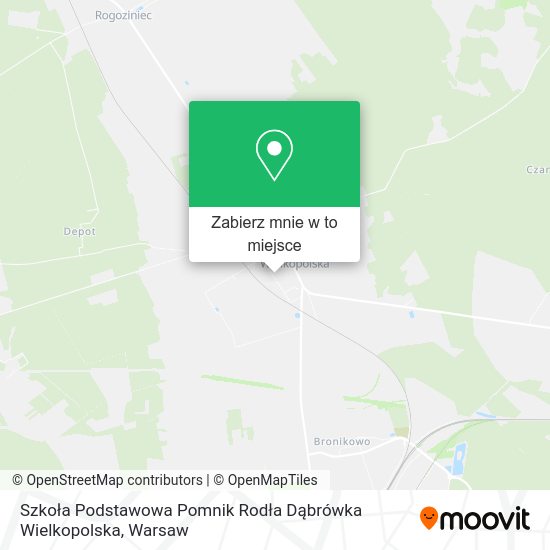 Mapa Szkoła Podstawowa Pomnik Rodła Dąbrówka Wielkopolska