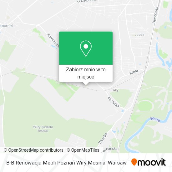 Mapa B-B Renowacja Mebli Poznań Wiry Mosina