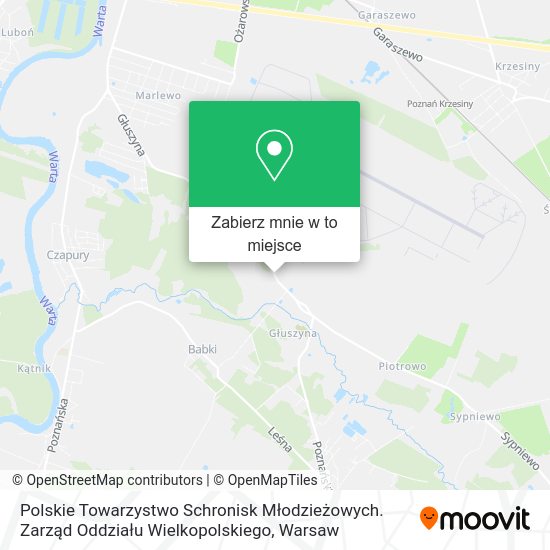 Mapa Polskie Towarzystwo Schronisk Młodzieżowych. Zarząd Oddziału Wielkopolskiego