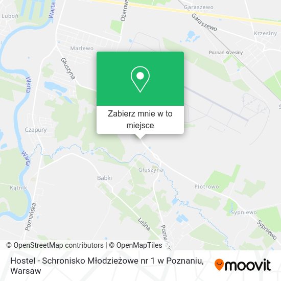 Mapa Hostel - Schronisko Młodzieżowe nr 1 w Poznaniu