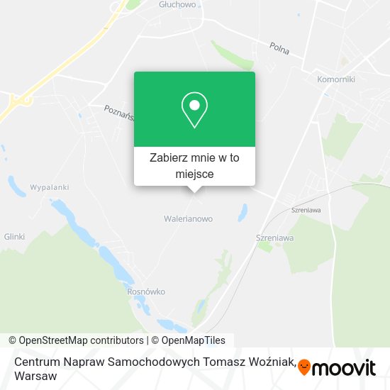 Mapa Centrum Napraw Samochodowych Tomasz Woźniak