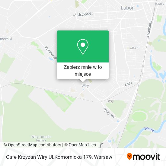 Mapa Cafe Krzyżan Wiry Ul.Komornicka 179