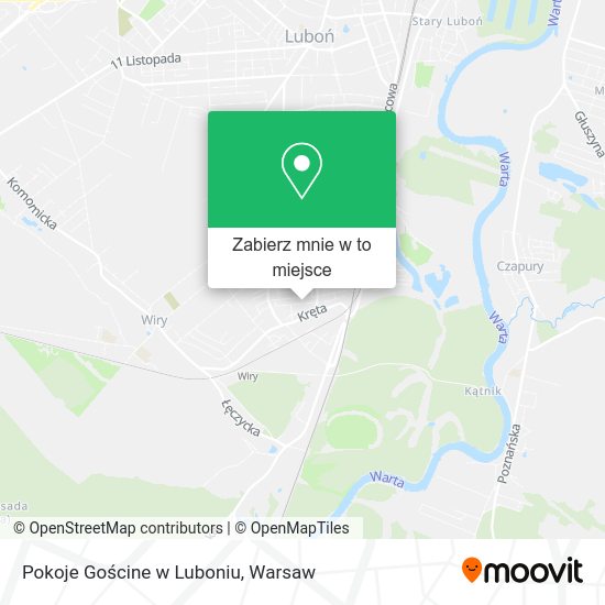 Mapa Pokoje Gościne w Luboniu