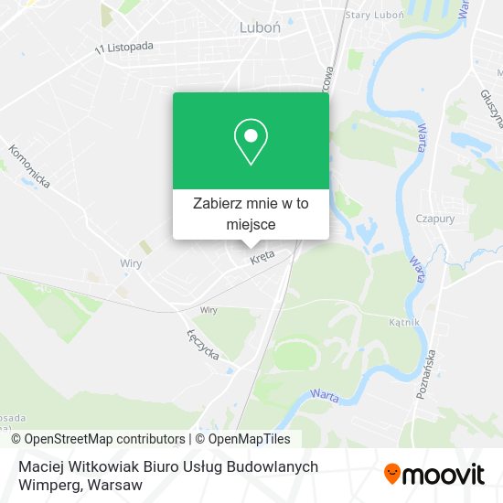 Mapa Maciej Witkowiak Biuro Usług Budowlanych Wimperg