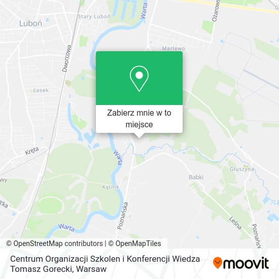 Mapa Centrum Organizacji Szkolen i Konferencji Wiedza Tomasz Gorecki