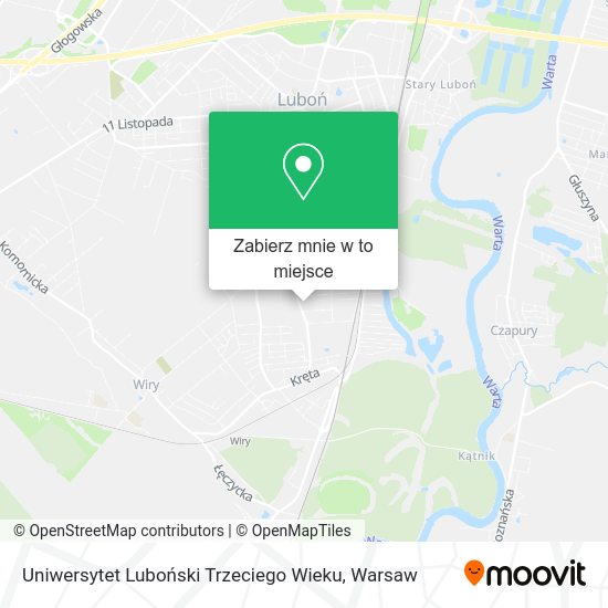 Mapa Uniwersytet Luboński Trzeciego Wieku