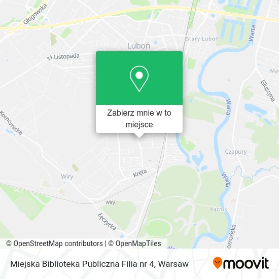 Mapa Miejska Biblioteka Publiczna Filia nr 4