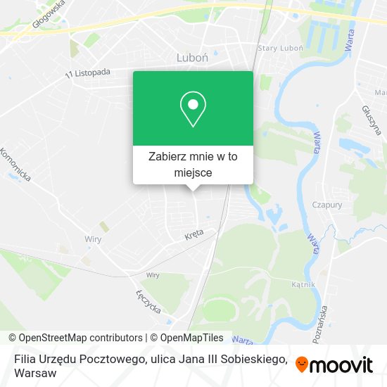 Mapa Filia Urzędu Pocztowego, ulica Jana III Sobieskiego