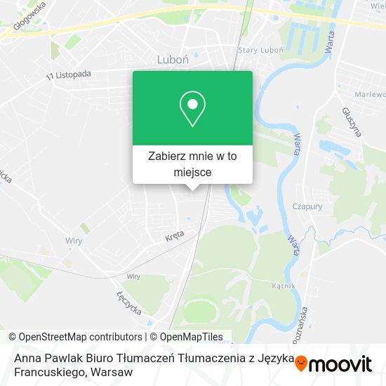 Mapa Anna Pawlak Biuro Tłumaczeń Tłumaczenia z Języka Francuskiego