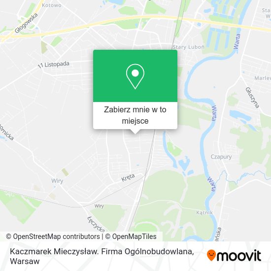 Mapa Kaczmarek Mieczysław. Firma Ogólnobudowlana