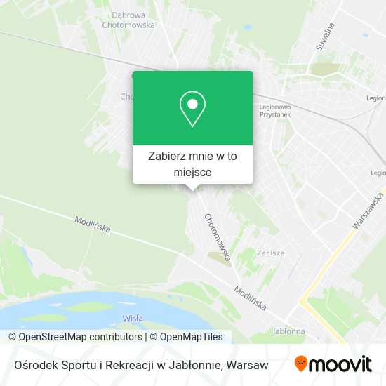 Mapa Ośrodek Sportu i Rekreacji w Jabłonnie