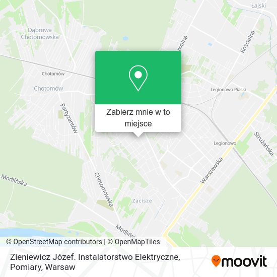 Mapa Zieniewicz Józef. Instalatorstwo Elektryczne, Pomiary