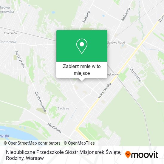 Mapa Niepubliczne Przedszkole Sióstr Misjonarek Świętej Rodziny