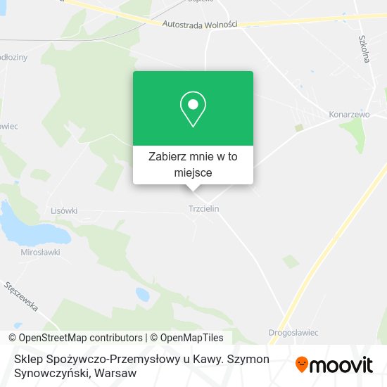 Mapa Sklep Spożywczo-Przemysłowy u Kawy. Szymon Synowczyński