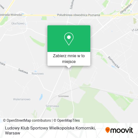 Mapa Ludowy Klub Sportowy Wielkopolska Komorniki