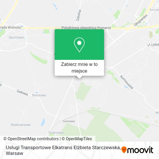 Mapa Usługi Transportowe Elkatrans Elżbieta Starczewska