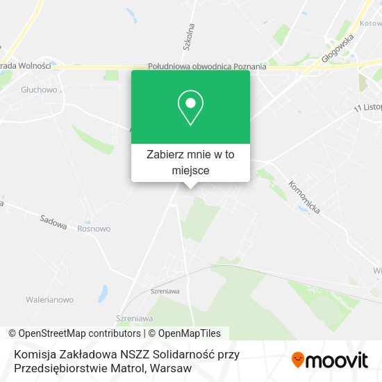 Mapa Komisja Zakładowa NSZZ Solidarność przy Przedsiębiorstwie Matrol