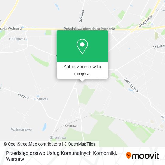 Mapa Przedsiębiorstwo Usług Komunalnych Komorniki