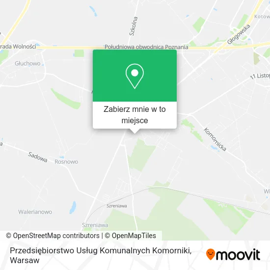Mapa Przedsiębiorstwo Usług Komunalnych Komorniki