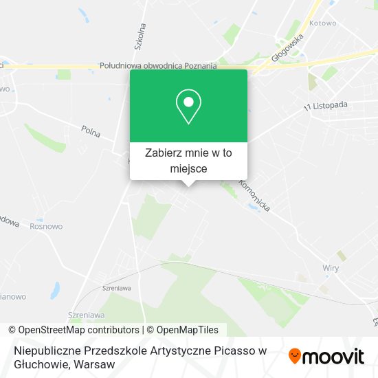 Mapa Niepubliczne Przedszkole Artystyczne Picasso w Głuchowie