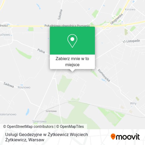 Mapa Usługi Geodezyjne w Żytkiewicz Wojciech Żytkiewicz