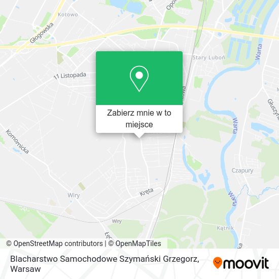 Mapa Blacharstwo Samochodowe Szymański Grzegorz