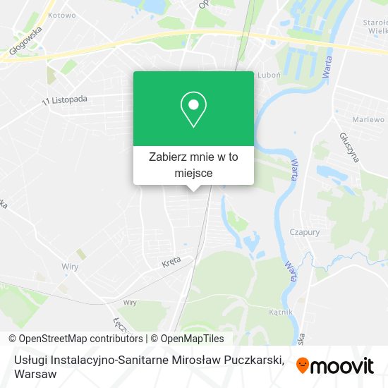 Mapa Usługi Instalacyjno-Sanitarne Mirosław Puczkarski