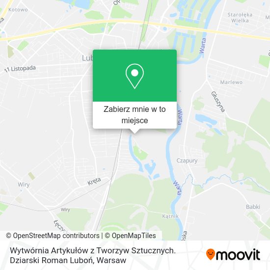 Mapa Wytwórnia Artykułów z Tworzyw Sztucznych. Dziarski Roman Luboń