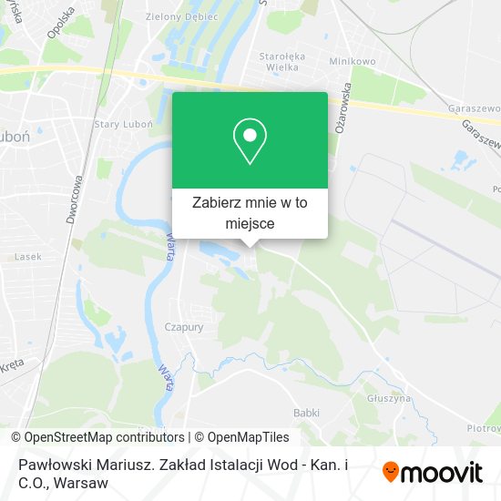 Mapa Pawłowski Mariusz. Zakład Istalacji Wod - Kan. i C.O.