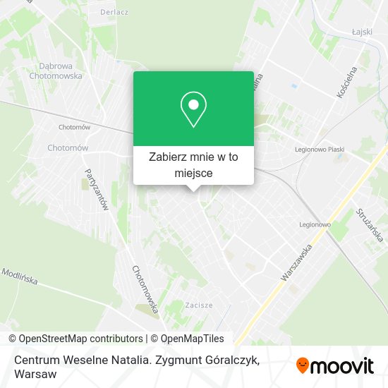 Mapa Centrum Weselne Natalia. Zygmunt Góralczyk