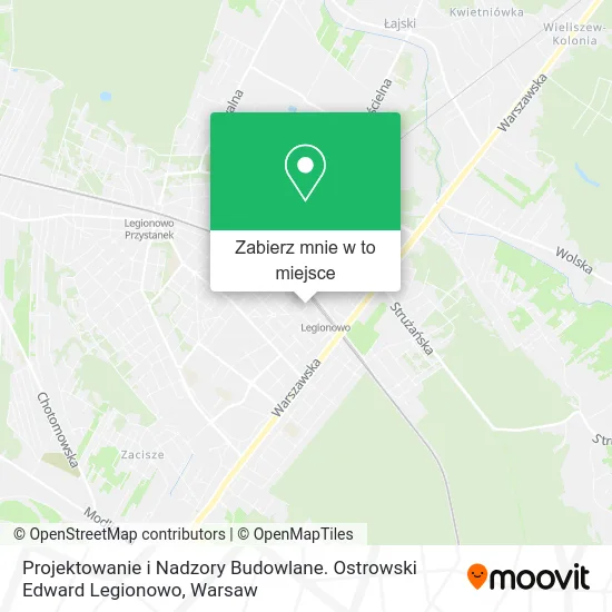 Mapa Projektowanie i Nadzory Budowlane. Ostrowski Edward Legionowo