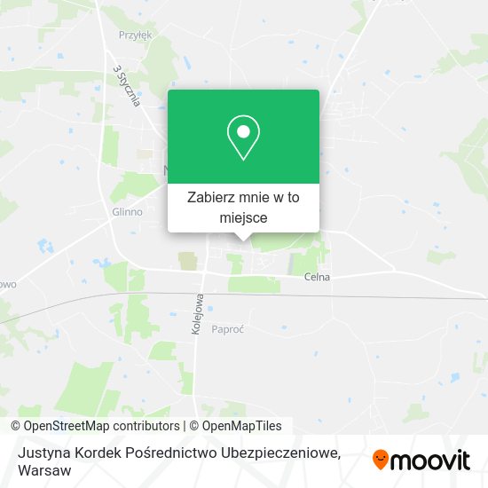 Mapa Justyna Kordek Pośrednictwo Ubezpieczeniowe