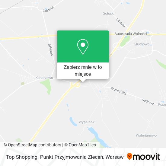 Mapa Top Shopping. Punkt Przyjmowania Zleceń