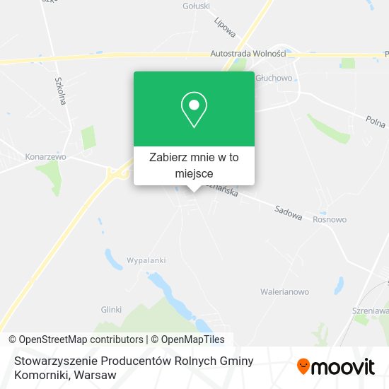 Mapa Stowarzyszenie Producentów Rolnych Gminy Komorniki