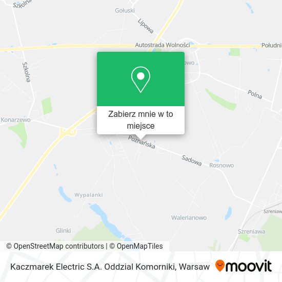 Mapa Kaczmarek Electric S.A. Oddzial Komorniki