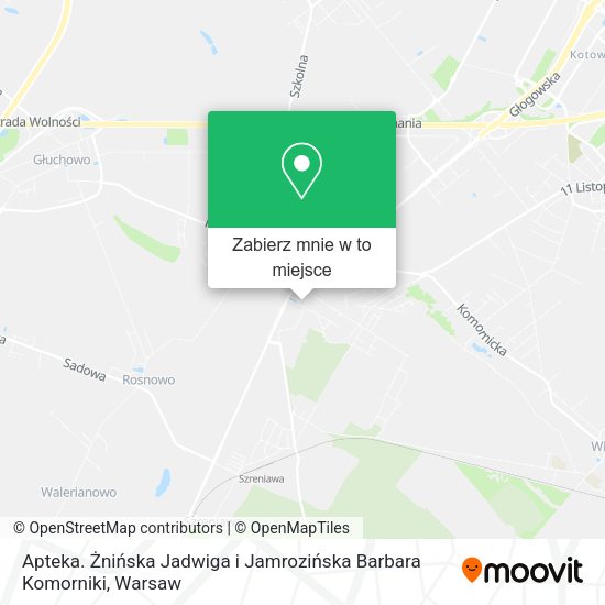 Mapa Apteka. Żnińska Jadwiga i Jamrozińska Barbara Komorniki