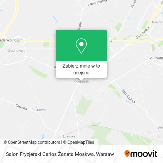 Mapa Salon Fryzjerski Carlos Żaneta Moskwa