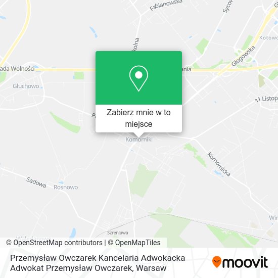 Mapa Przemysław Owczarek Kancelaria Adwokacka Adwokat Przemysław Owczarek