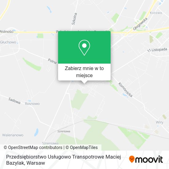 Mapa Przedsiębiorstwo Usługowo Transpotrowe Maciej Bazylak