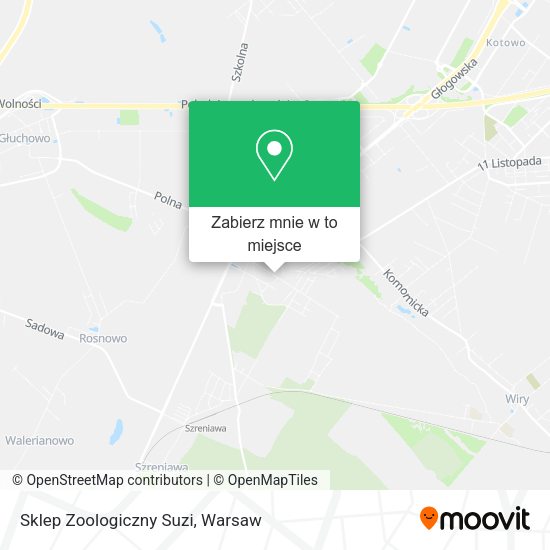 Mapa Sklep Zoologiczny Suzi