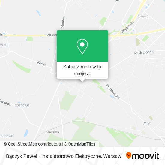 Mapa Bączyk Paweł - Instalatorstwo Elektryczne