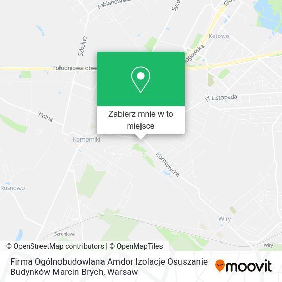 Mapa Firma Ogólnobudowlana Amdor Izolacje Osuszanie Budynków Marcin Brych